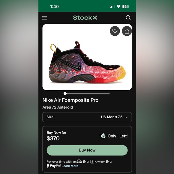 Men’s Nike Foamposite Air Galaxy Sneakers - Size 8.5 - Picture 6 of 6